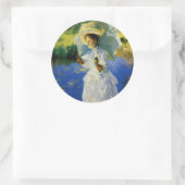 Ein Spaziergang am Morgen Runder Aufkleber (Tasche)