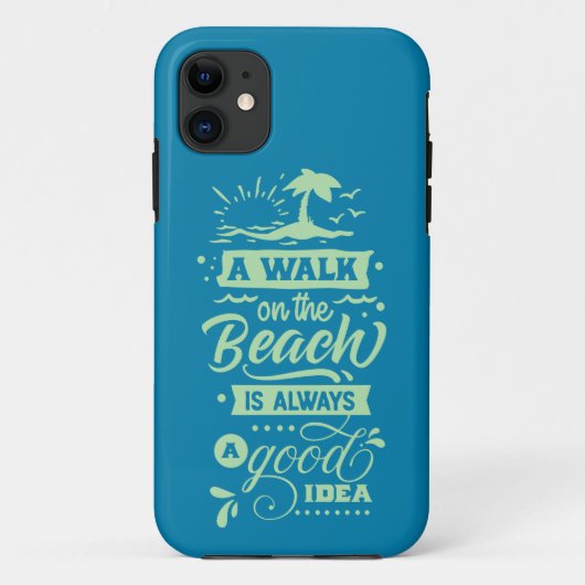 Ein Spaziergang am Strand liebt Palmen Case-Mate iPhone Hülle (Rückseite)