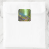 Ein Spaziergang durch den verzauberten Wald Quadratischer Aufkleber (Tasche)