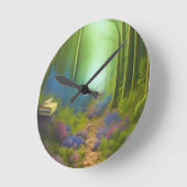 Ein Spaziergang durch den verzauberten Wald Runde Wanduhr (Winkel)