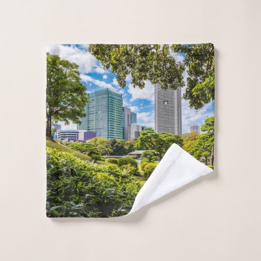 Ein Spaziergang durch die Hama Rikyu Gärten, Tokio Badhandtuch Set (Waschlappen)