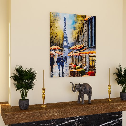 Ein Spaziergang durch die Pariser Leinwand Aquarel