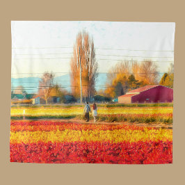 Ein Spaziergang durch Gold und rote Felsen Wandteppich