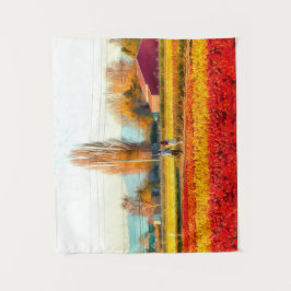 Ein Spaziergang durch Gold und rote Felsen Wandteppich