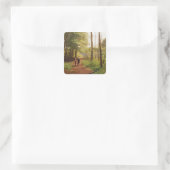 Ein Spaziergang im Wald Quadratischer Aufkleber (Tasche)