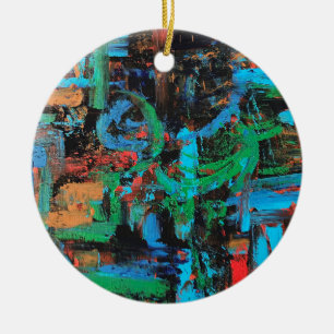Ein Spaziergang im Wald-Rustikale handgemalte Kuns Keramik Ornament