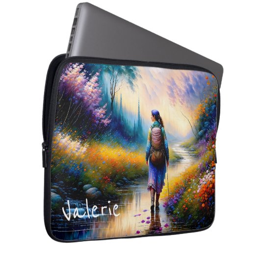 Ein Spaziergang in der Holzkunst Laptopschutzhülle (Vorne Rechts)