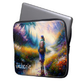 Ein Spaziergang in der Holzkunst Laptopschutzhülle (Vorderseite Links)