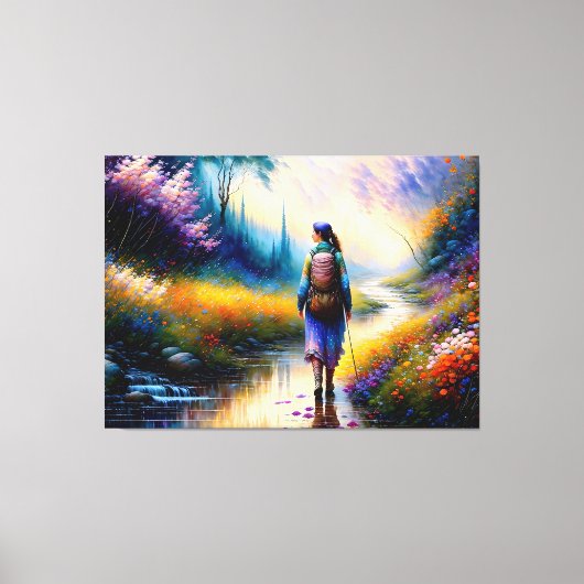 Ein Spaziergang in der Holzkunst Leinwanddruck (Vorderseite)