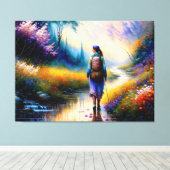 Ein Spaziergang in der Holzkunst Leinwanddruck (Insitu (Holzboden))