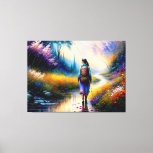 Ein Spaziergang in der Holzkunst Leinwanddruck
