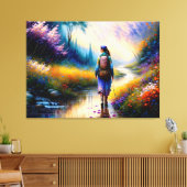 Ein Spaziergang in der Holzkunst Leinwanddruck (Insitu (Wohnzimmer))