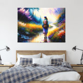 Ein Spaziergang in der Holzkunst Leinwanddruck (Insitu (Schlafzimmer))