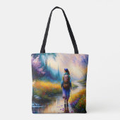 Ein Spaziergang in der Holzkunst Tasche (Rückseite)