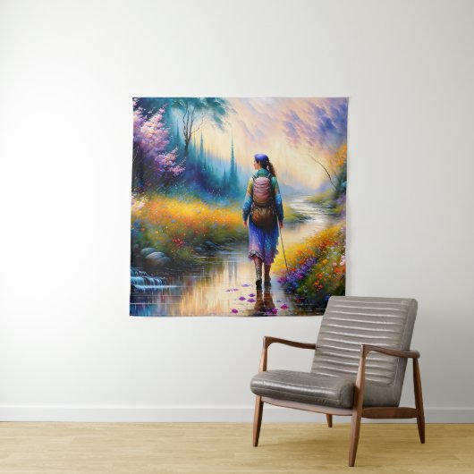 Ein Spaziergang in der Holzkunst Wandteppich (Beispiel)