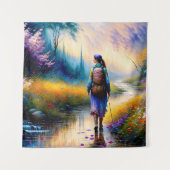 Ein Spaziergang in der Holzkunst Wandteppich (Vorderseite)