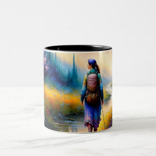 Ein Spaziergang in der Holzkunst Zweifarbige Tasse