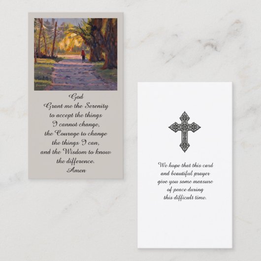 Ein Spaziergang in die Light Serenity Prayer Card Visitenkarte (Vorne/Hinten)