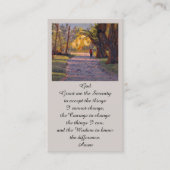Ein Spaziergang in die Light Serenity Prayer Card Visitenkarte (Vorderseite)