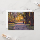 Ein Spaziergang in die schöne Lichtkarte Karte (Vorderseite/Rückseite Beispiel)