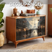 Ein Spaziergang in einem Retro Paris #1 - Decoupag Seidenpapier