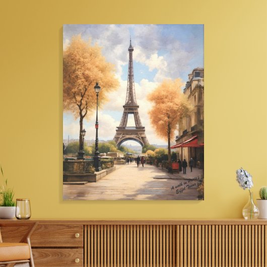 Ein Spaziergang in Paris Leinwand Poster drucken (Insitu (Wohnzimmer))