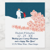 Ein Spaziergang mit dem Snowman Weihnachtsweinlabe Weinetikett (Einzelnes Label)