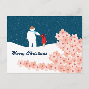 Ein Spaziergang mit der Snowman Weihnachtskarte Feiertagspostkarte