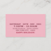 Ein Spaziergang mit Snowman, Weihnachts-Party-Tick Begleitkarte (Rückseite)