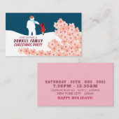 Ein Spaziergang mit Snowman, Weihnachts-Party-Tick Begleitkarte (Vorne/Hinten)