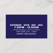 Ein Spaziergang mit Snowman, Weihnachts-Party-Tick Begleitkarte (Rückseite)