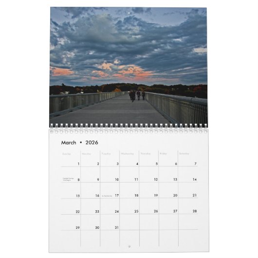 Ein Spaziergang über den Hudson Kalender (Mär 2026)