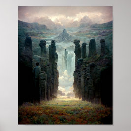 Ein Spaziergang unter den Säulen Fantasy Scifi Art Poster