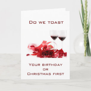 EIN "SPEISCHER" GEBURTSTAG/CHRISTMAS WISH & TOAST FEIERTAGSKARTE