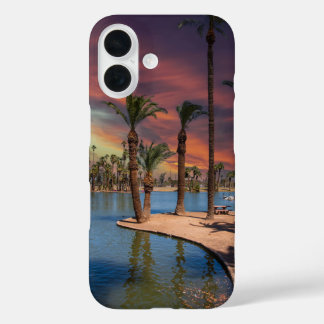 ein spektakulärer Sonnenuntergang am Encanto Park iPhone 16 Hülle