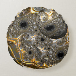 Ein spektakuläres Ballett in Silber und Gold Rundk Rundes Kissen