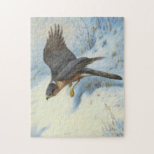 Ein Sperber im Flug Puzzle (Vertikal)