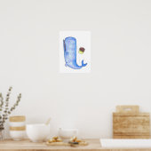 Ein Spermienwal und eine Schüssel Petunien fallen Poster (Küche)