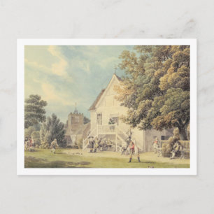 Ein Spiel auf dem Bowling Green außerhalb des B Postkarte