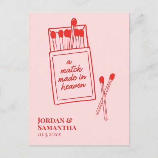 Ein Spiel, das im Himmel Save the Date auf der Pos Postkarte (Vorderseite)