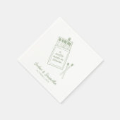 Ein Spiel, das in der Personalisierten Hochzeit de Serviette (Ecke)