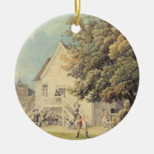 Ein Spiel der Schüsseln auf dem Bowling Green Keramikornament