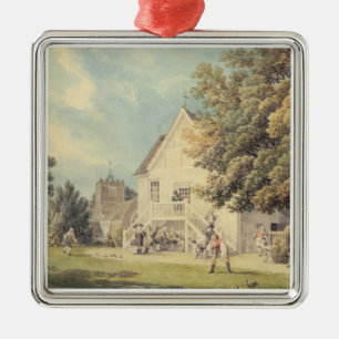 Ein Spiel der Schüsseln auf dem Bowling Green Ornament Aus Metall
