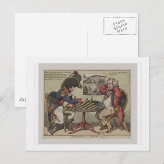 Ein Spiel im Schach Postkarte (Vorne/Hinten)