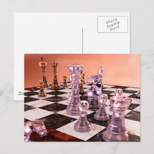 Ein Spiel mit Schach Postkarte (Vorne/Hinten)