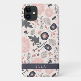 Ein spielerisch gedrehtes Blumenmuster Grauer rosa Case-Mate iPhone Hülle