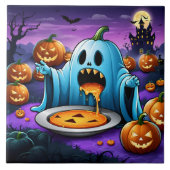 Ein spielerischer Geist, der Halloween-Festlichkei Fliese (Vorderseite)