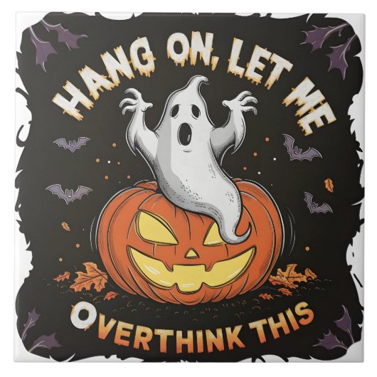 Ein spielerischer Geist, der über einer Jack-o'-La Fliese (Vorderseite)