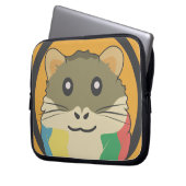 Ein spielerischer und lustiger Hamster Laptopschutzhülle (Vorderseite Links)