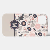 Ein spielerisches, blumengeschmücktes Muster, grau Case-Mate iPhone Hülle (Rückseite (Horizontal))